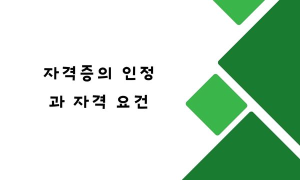 자격증의 인정과 자격 요건