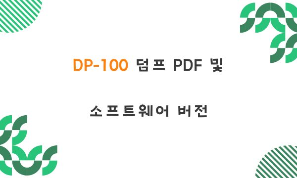 DP-100 덤프 PDF 및 소프트웨어 버전