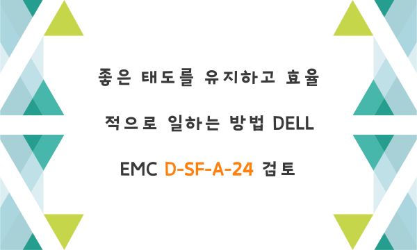 좋은 태도를 유지하고 효율적으로 일하는 방법 DELL EMC D-SF-A-24 검토