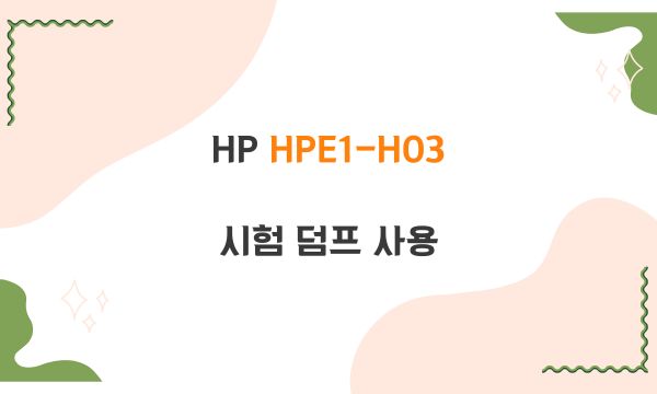 HP HPE1-H03 시험 덤프 사용