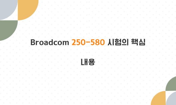 Broadcom 250-580 시험의 핵심 내용